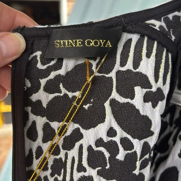 Stine Goya Lecce Abstract Jacquard Long Sleeve Mini Dress Size M NWT FLORAL Slim - Picture 5 of 8